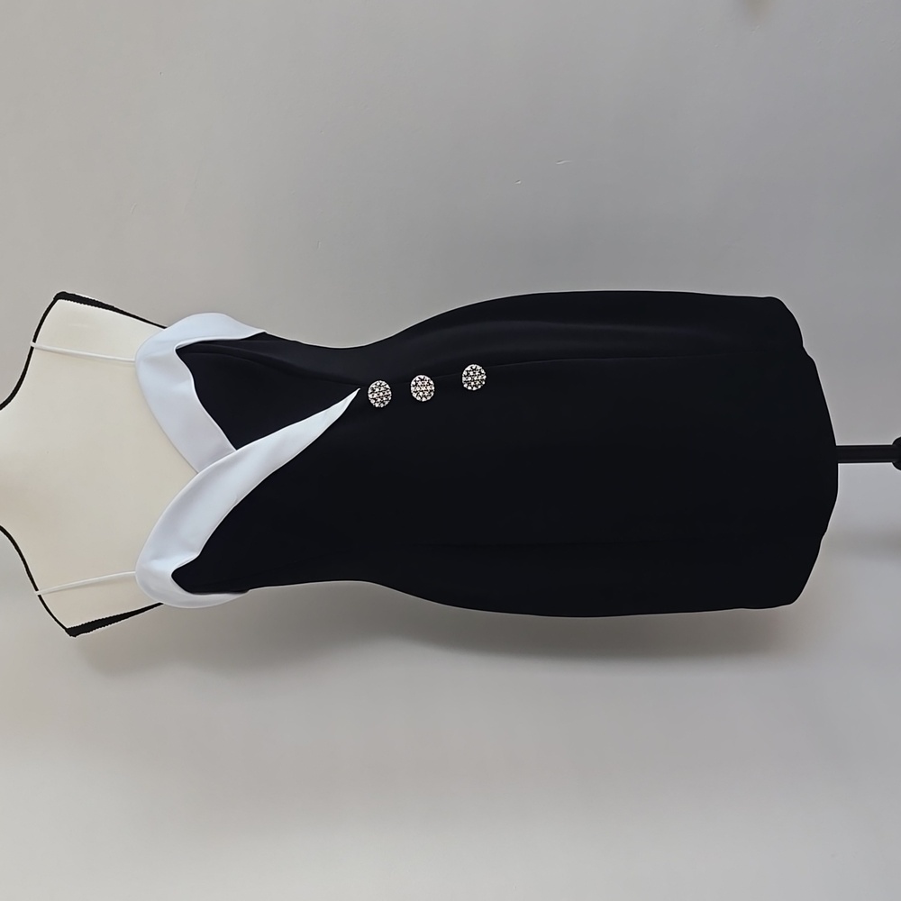 Vintage Betsy & Adam Black And White Formal Mini Dress